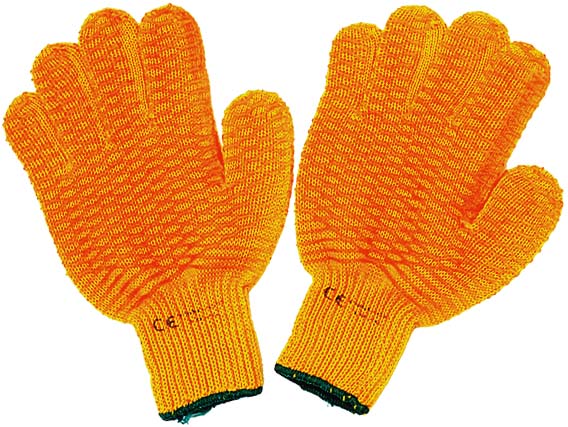 Yellow Criss Cross Gloves pk 12