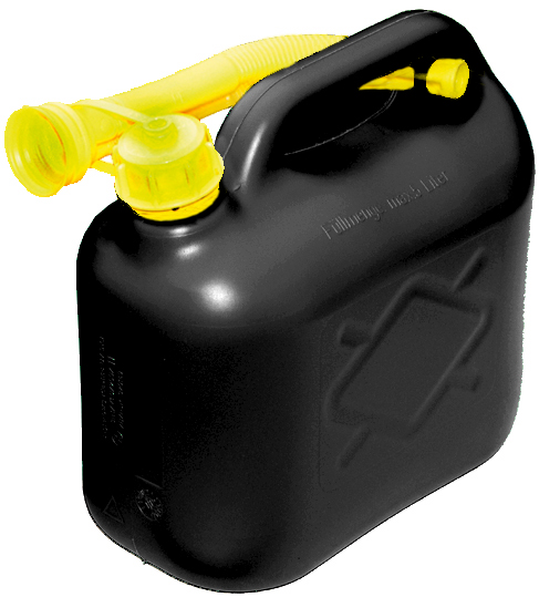 Black Plastic Fuel Can 5ltr
