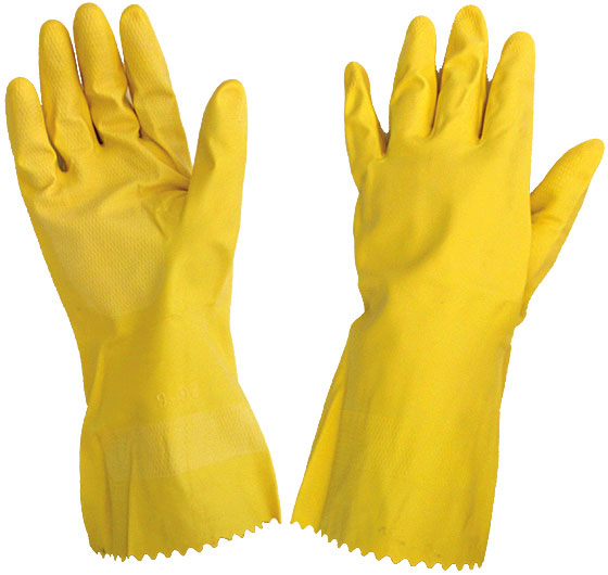 H/hold Rubber Gloves Yellow  Large pk 12