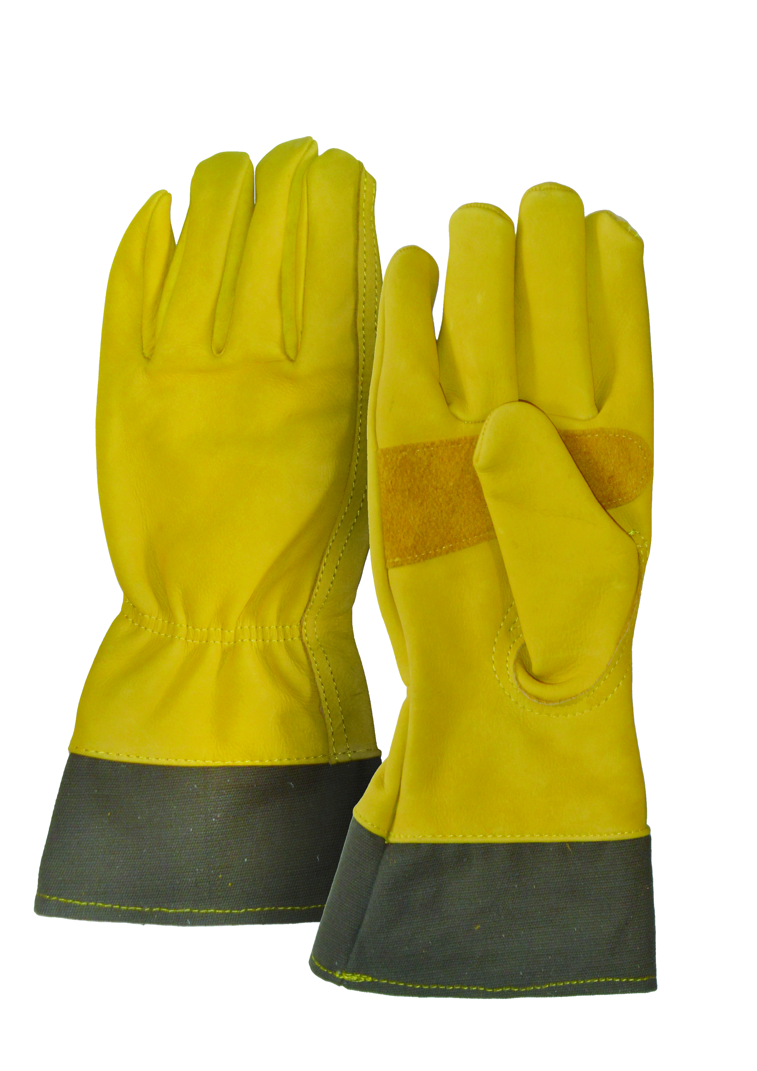Pittards Leather & Canvas Gauntlet Gloves Small