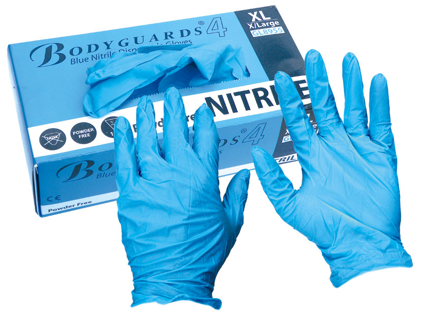 Nitrile Gloves PF Blue Med Powder Free