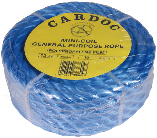 12mm x 10 Mtr Coil Blue Polyprop Rope