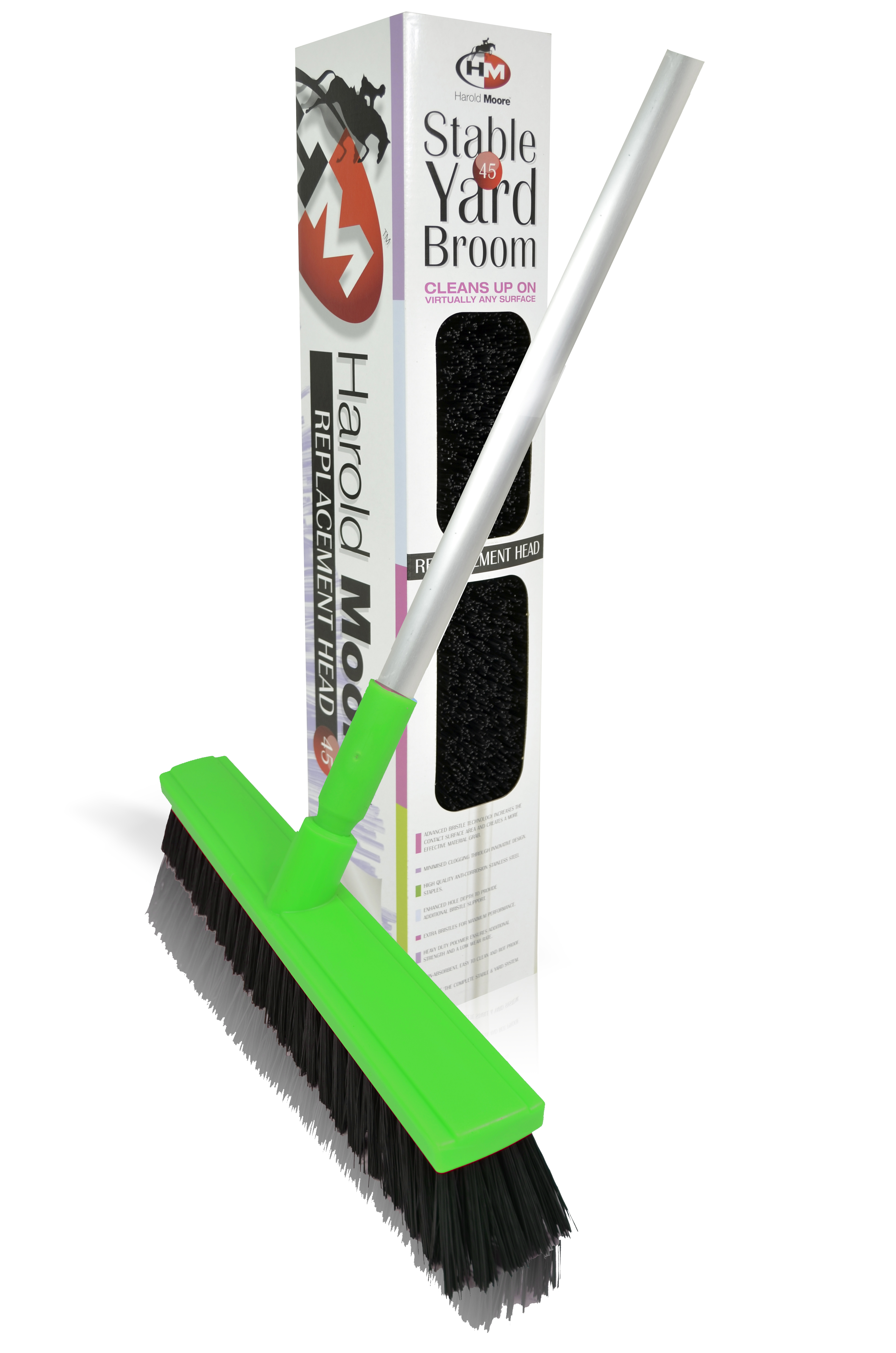 45cm Lime Green Platform Broom c/w Alloy Handle