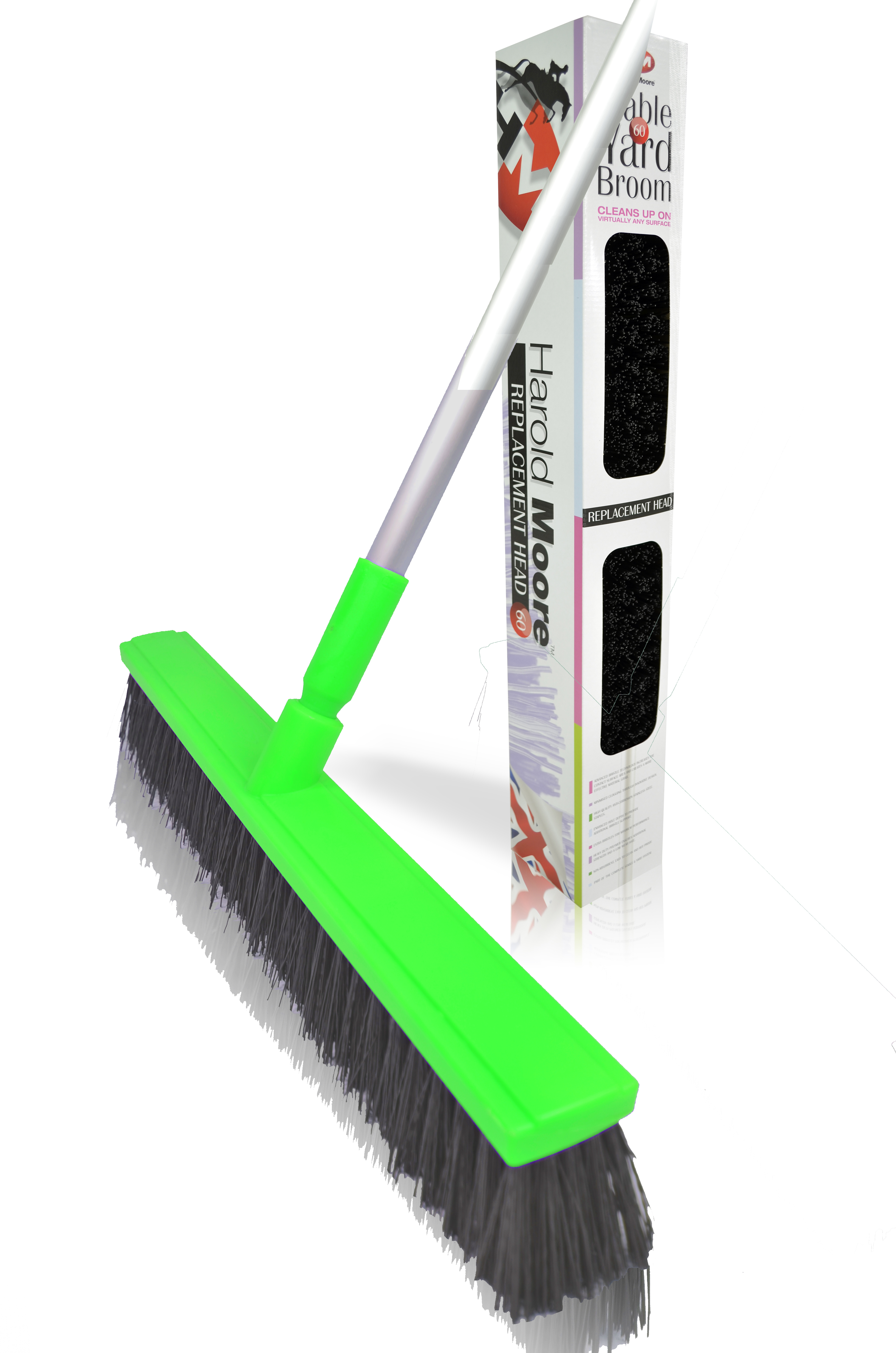 60cm Lime Green Platform Broom c/w Alloy Handle