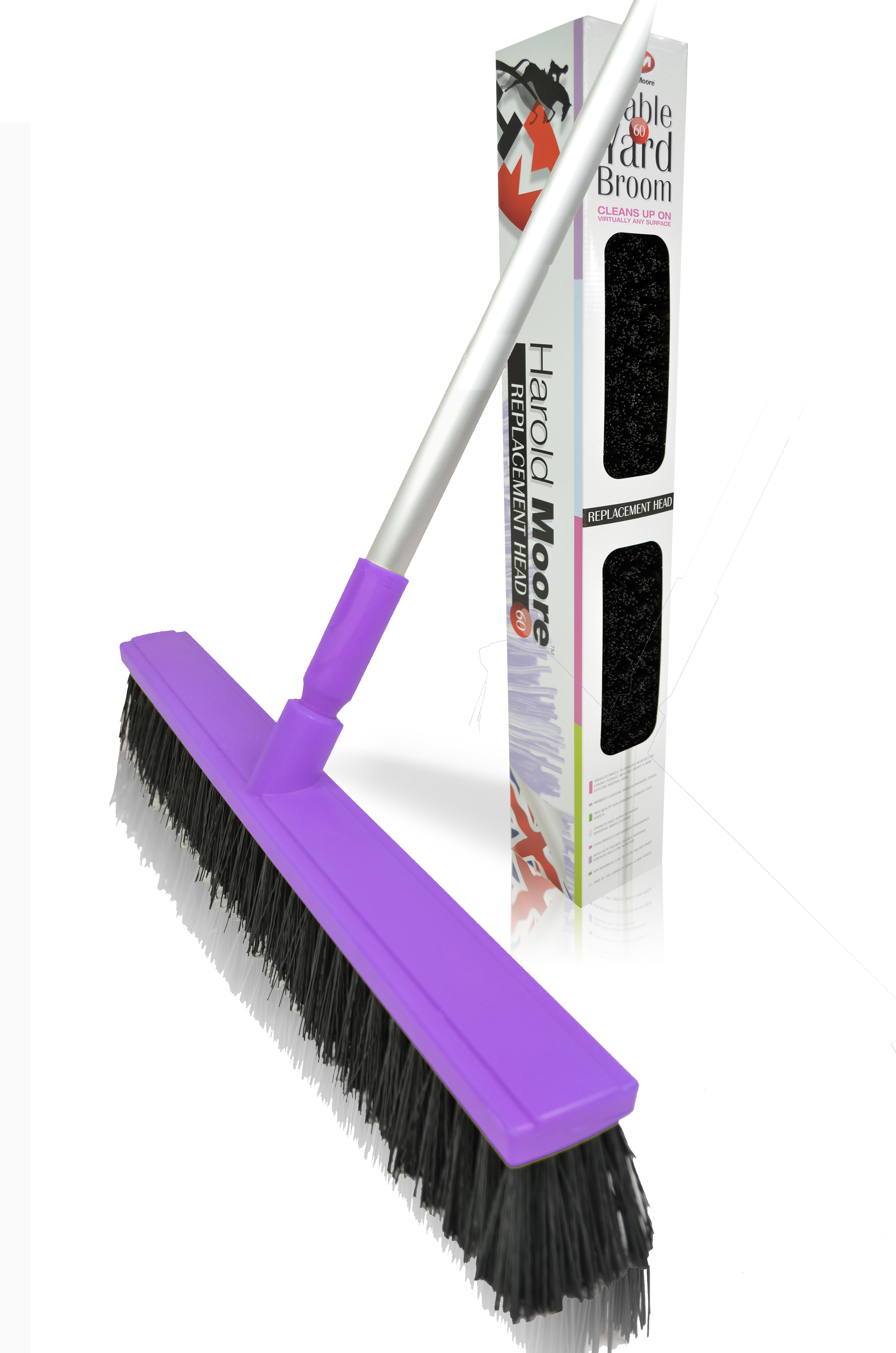 60cm Purple Platform Broom c/w Alloy Handle
