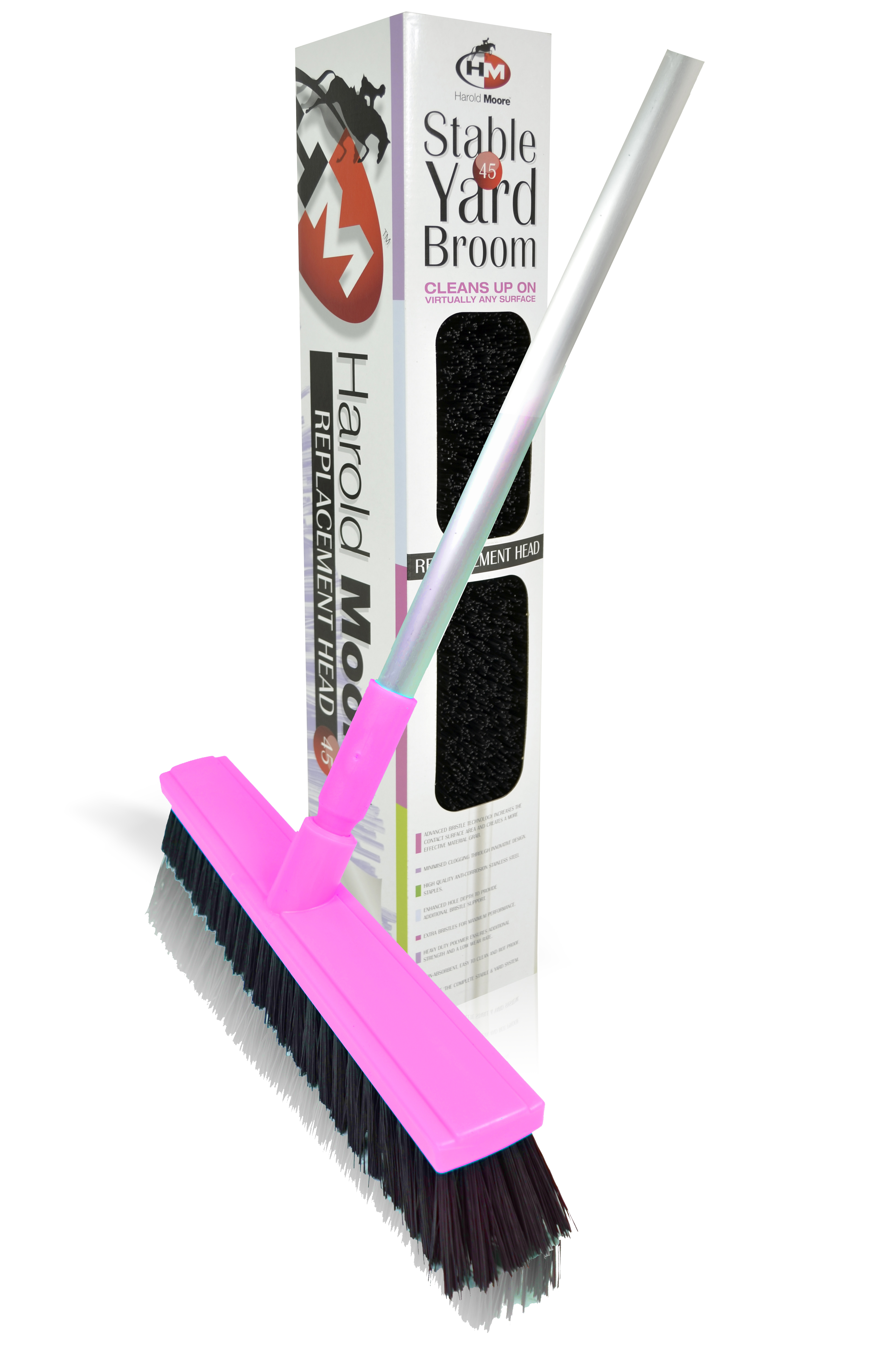 45cm Pink Platform Broom c/w Alloy Handle