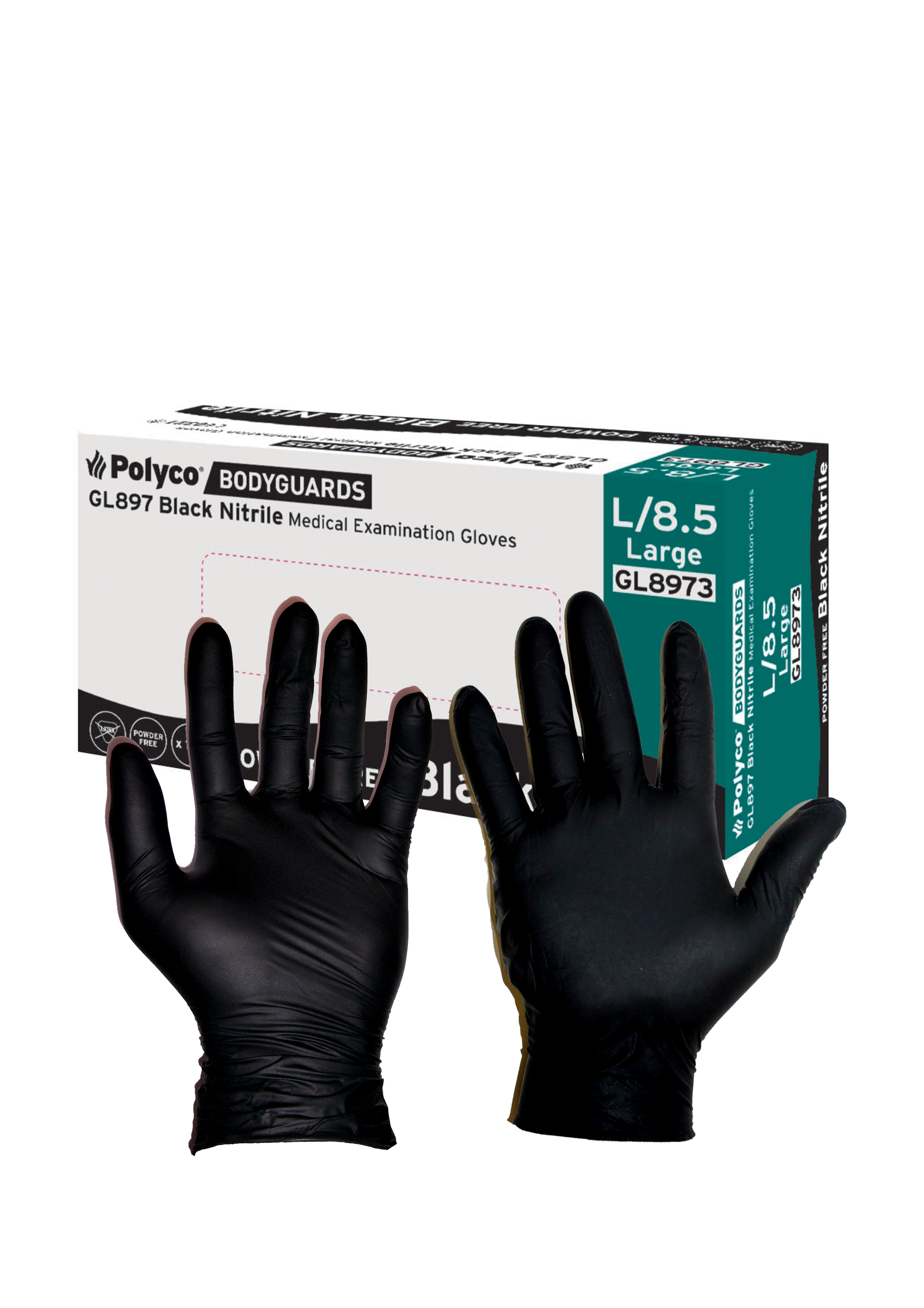 Bodyguard Black Nitrile Glove LARGE (Pk 100)