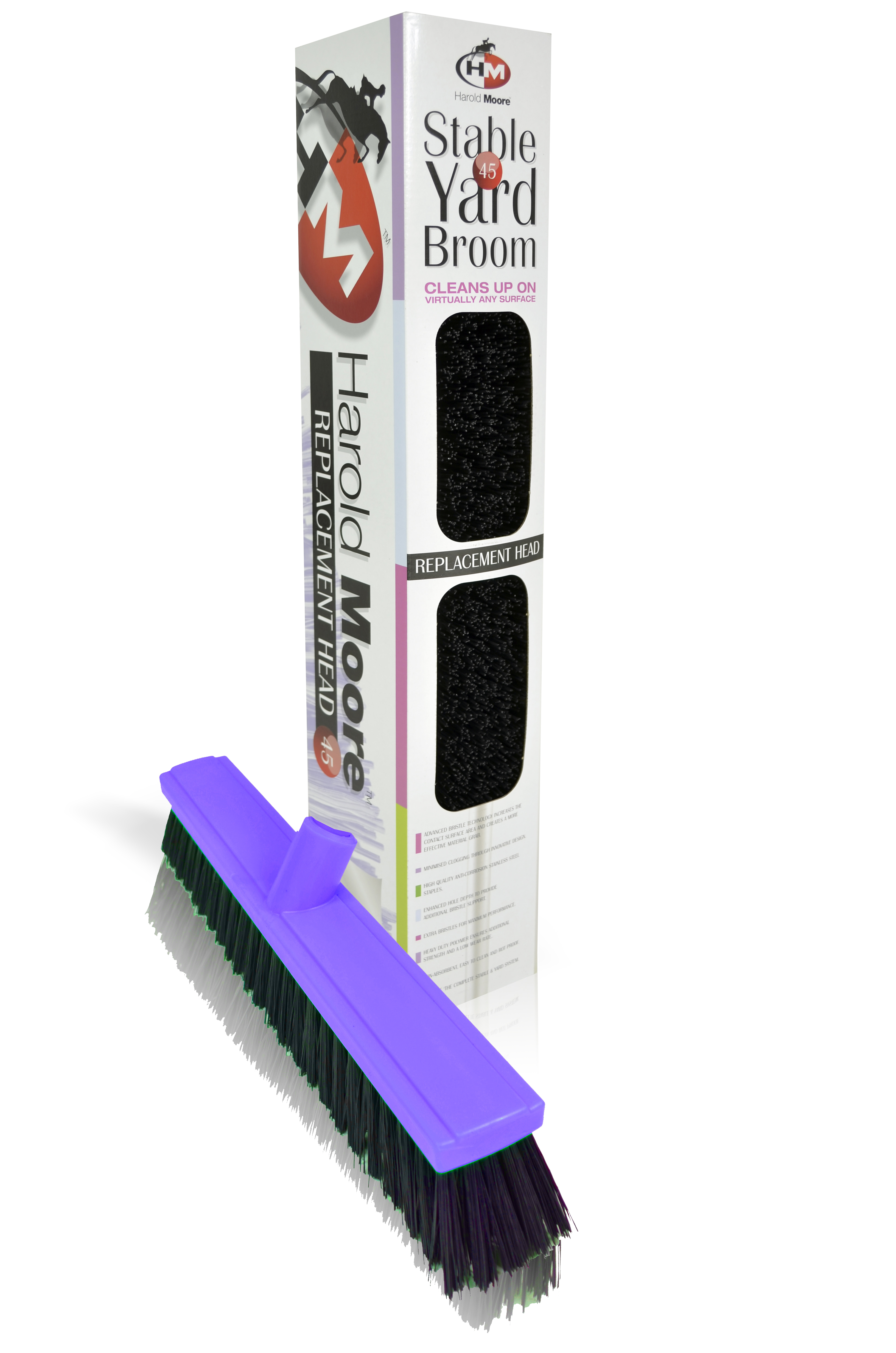 45cm Purple Broom Head Only