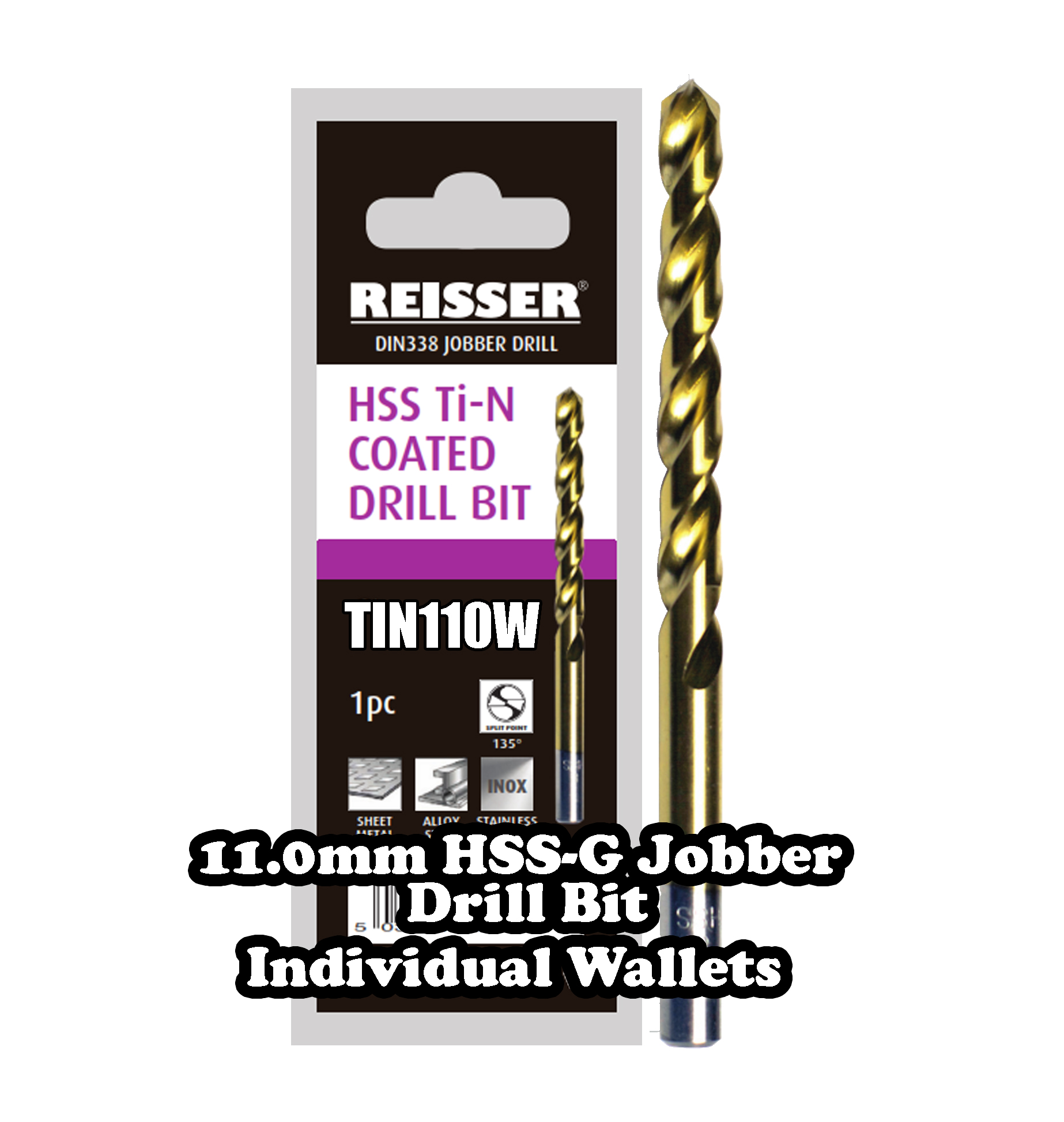11.0mm HSS Jobber Drill Bit (SINGLE WALLET)