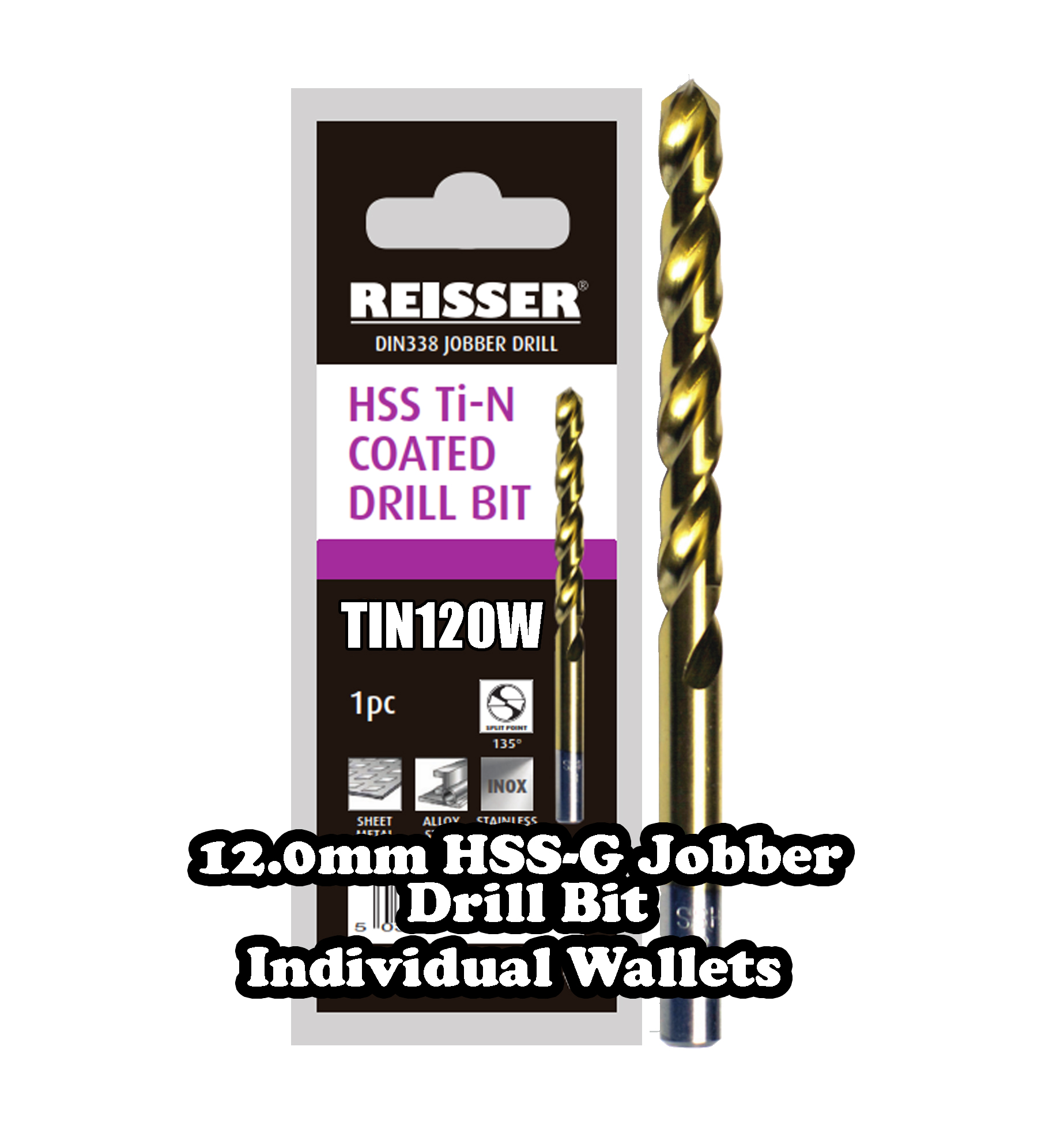 12.0mm HSS Jobber Drill Bit (SINGLE WALLET)