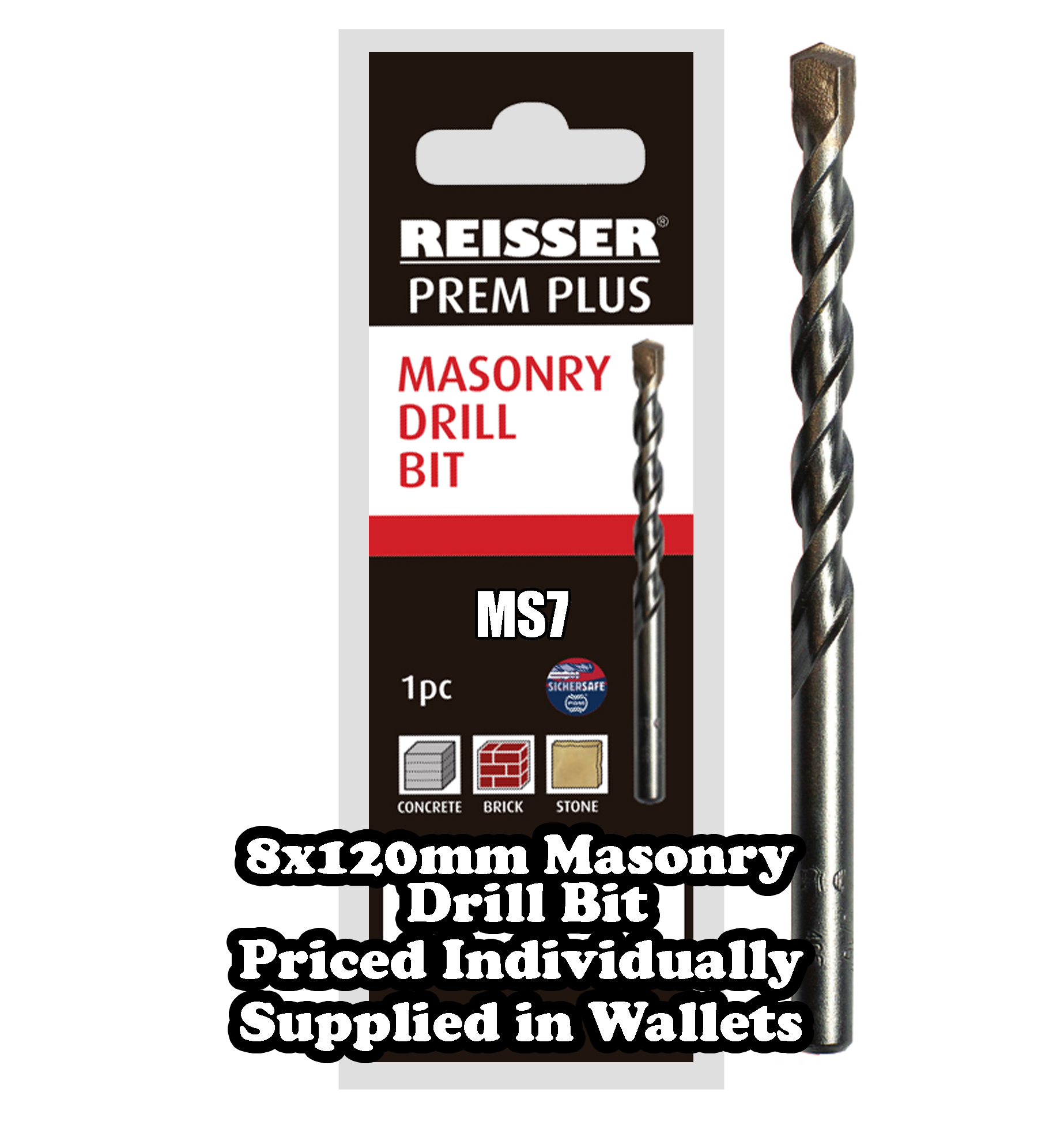 8.0mm x 120mm Masonry Drill Bit