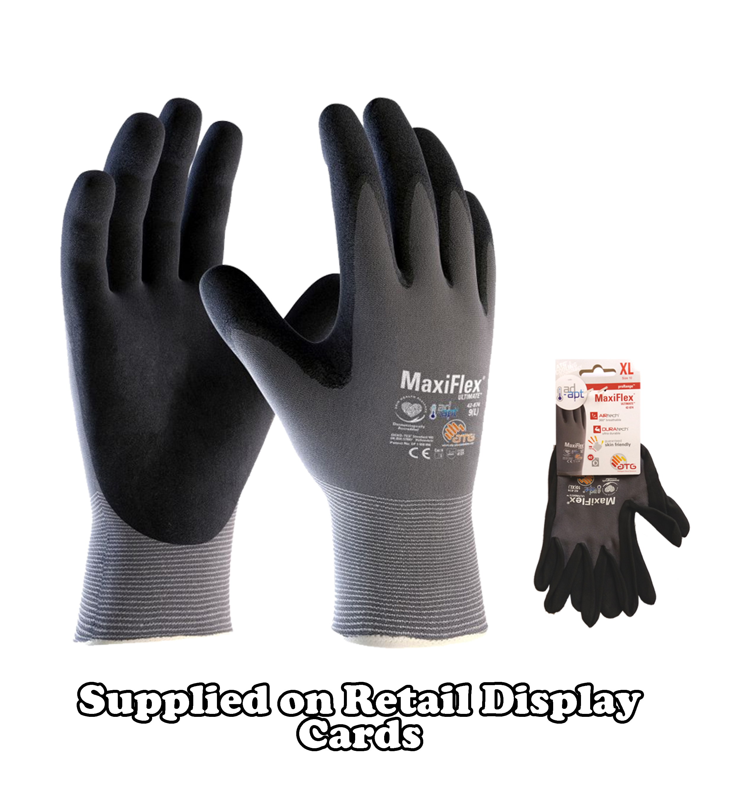 MaxiFlex Ultimate, Palm Coated CARDED Glove Large