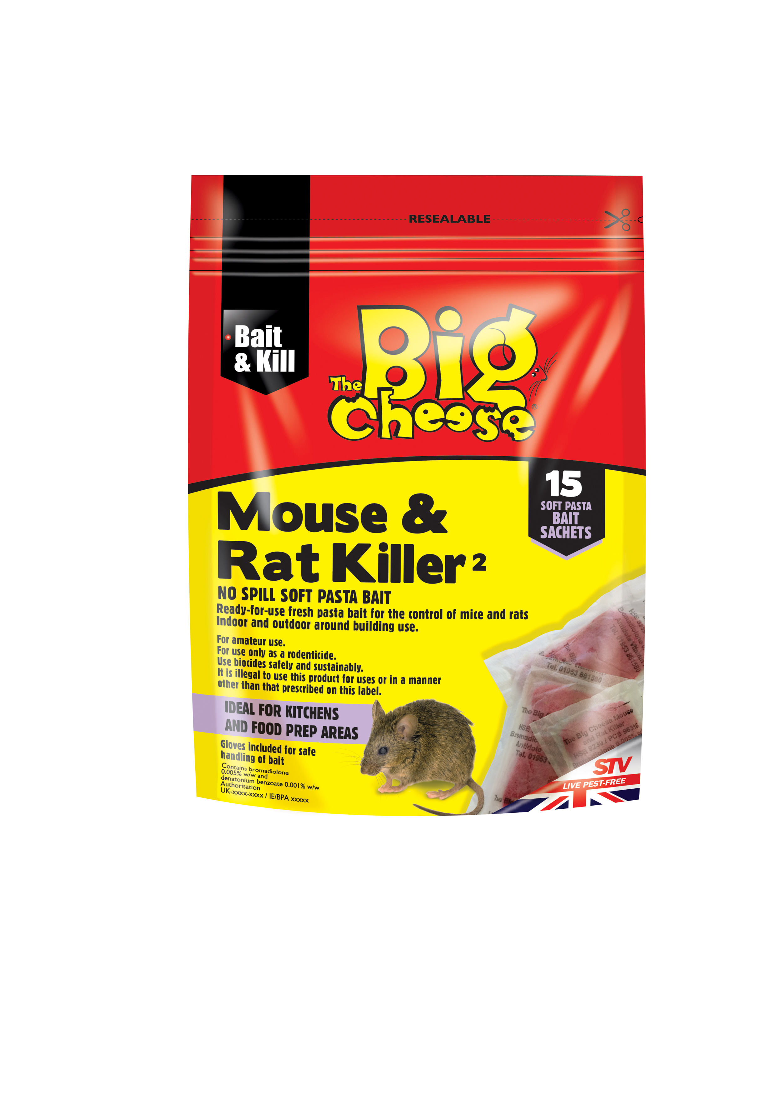 STV Mouse and Rat Killer Pasta Bait Satchet (15 satchets)