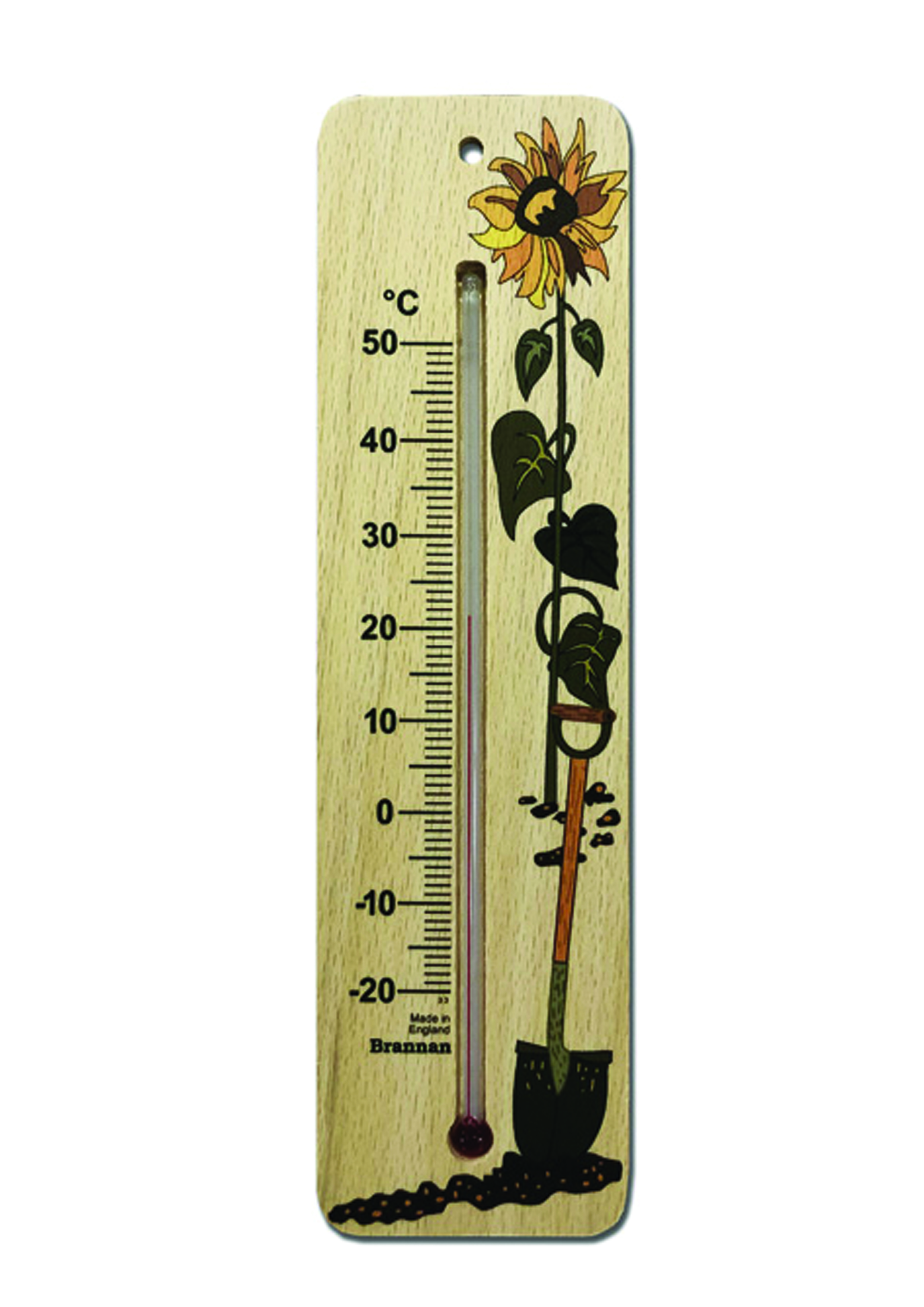 21cm Wooden Wall Thermometer