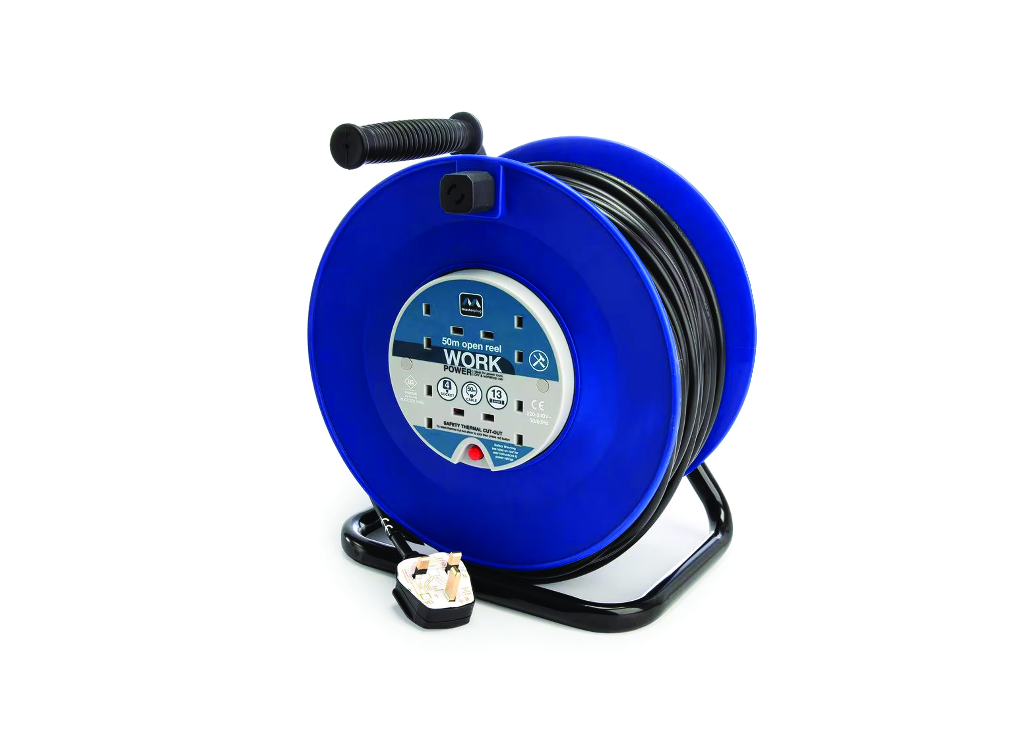 50 Mtr HD Poly Cable Reel Four Socket