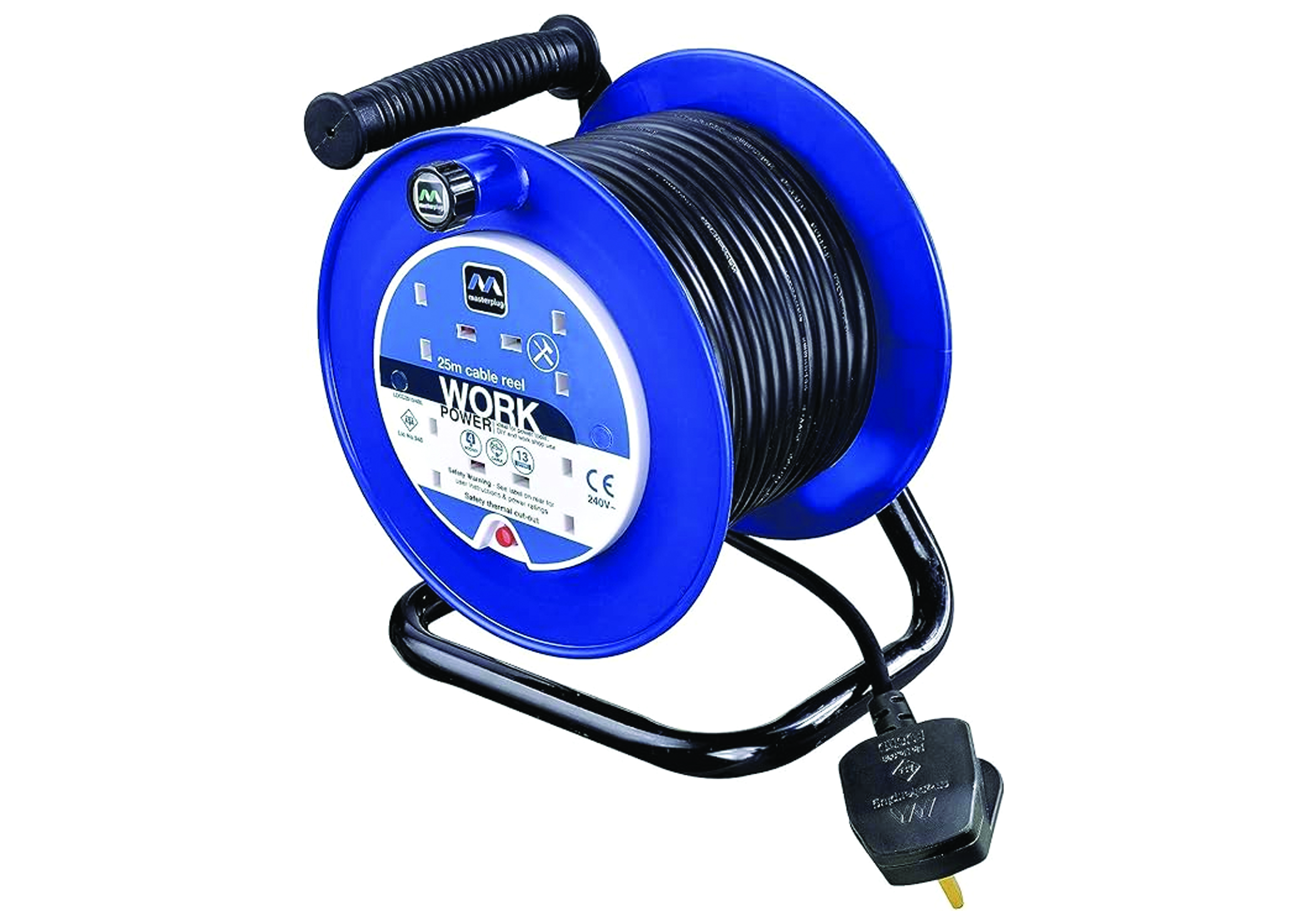 25 Mtr HD Poly Cable Reel Four Socket