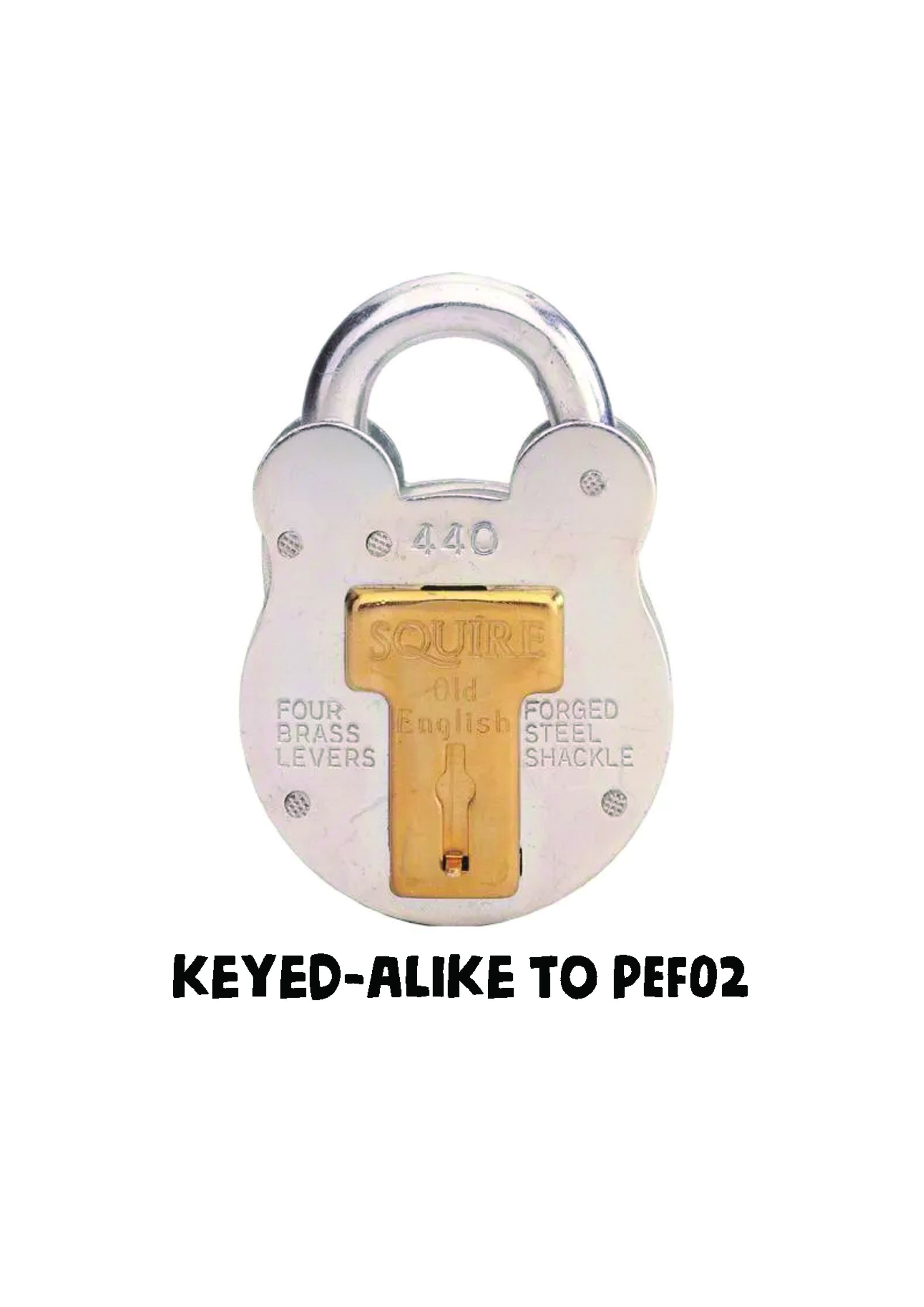 No440 Padlocks K/Alike to Key no: PEF02