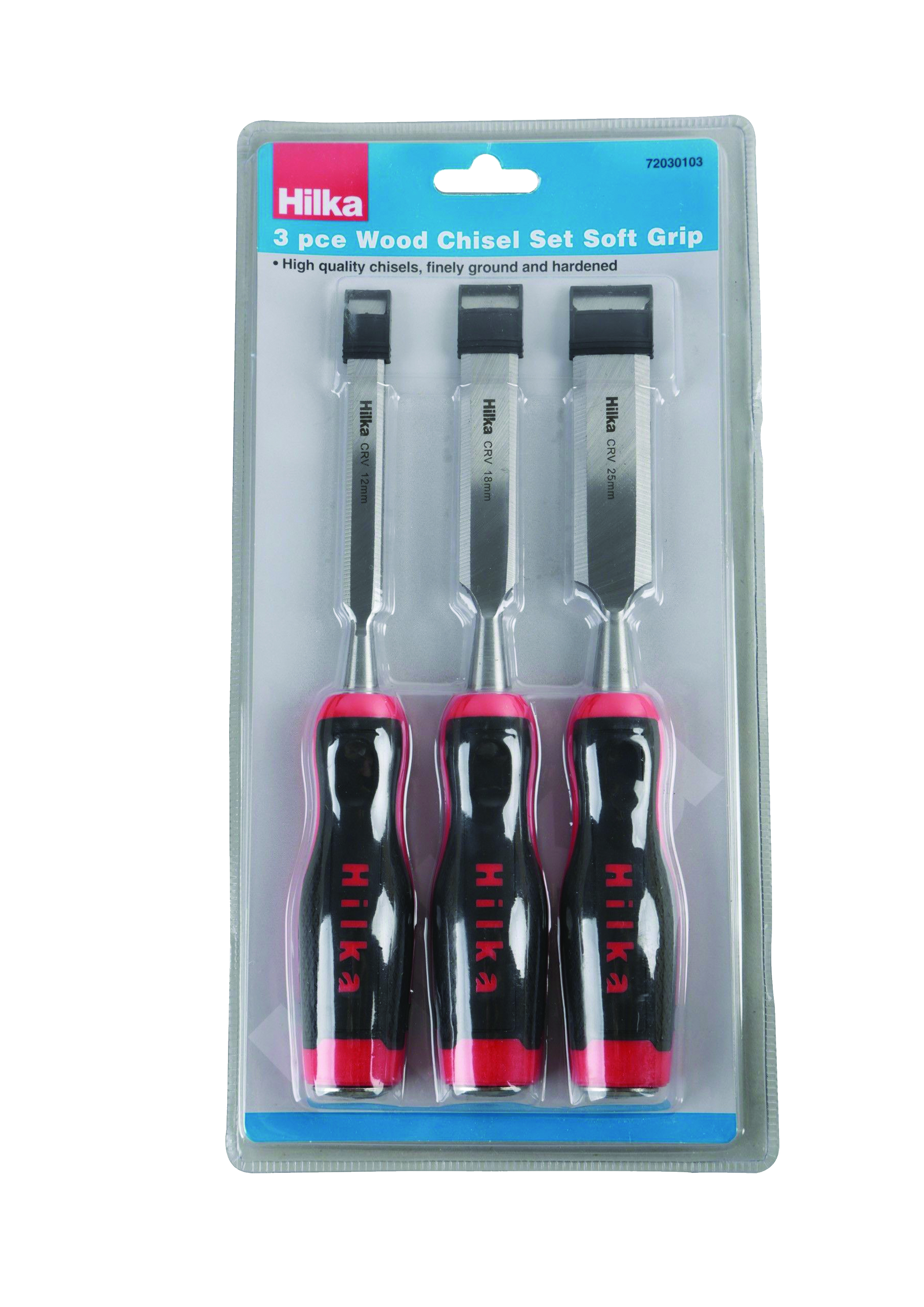 3 pce Wood Chisel Set Soft Grip