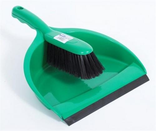 GREEN Dustpan & Brush Set STIFF