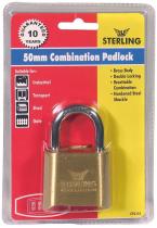 Sterling Comb Lock Brass Plated 50mm 4 Dial  (NEW PRODUCT)