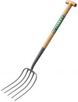 5 Tined Man Fork Wooden T Handle