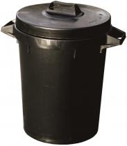 HD 90ltr Black Dustbin c/w Lid