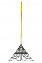 Leaf Rake Flat Tines Wooden Handle